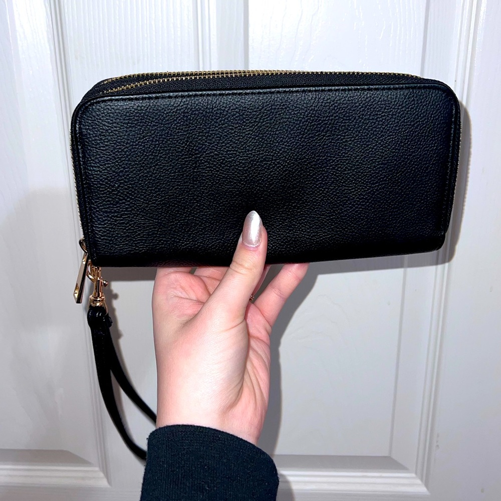 Black Wallet With Wrist Strap
